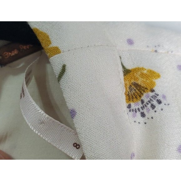 Free People 8 Teagan Floral Mini Dress Cut Out Yellow Floral Bell Sleeve Boho - Picture 5 of 6